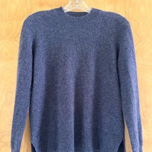 Saks Fifth Avenue 100% Cashmere Sweater - Crewneck, Hi-Low - Heathered Purple XS